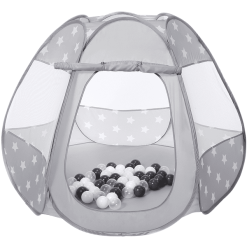 Knorr Toys® Spielzelt Bellox Inkl. 50 Spielbällen White Stars, Grau