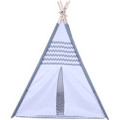 Knorr Toys® Tipi Zickzack, Grau/ Weiß