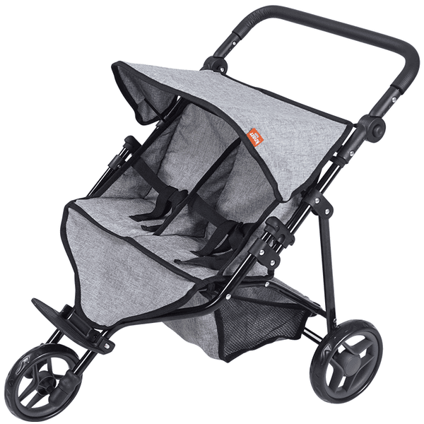 Knorr Toys® Zwillingspuppenwagen Duo - "jeans Grey" Grau 3 Knorr Toys® Zwillingspuppenwagen Duo - "jeans Grey" Grau