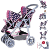Knorr Toys® Zwillingspuppenwagen Milo - "Pink Hearts" Blau -Kinderspielzeug Geschäft knorr toys zwillingspuppenwagen milo pink hearts blau a384927