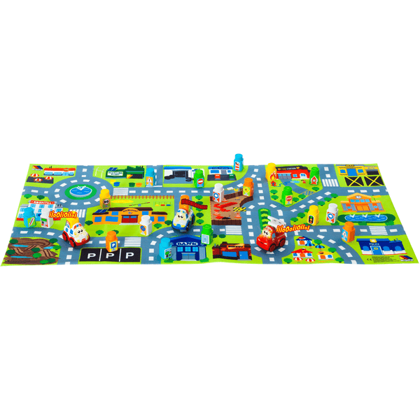 MOLTO Baustein Spielset Mit 3 Fahrzeugen Und Matte 3 MOLTO Baustein Spielset Mit 3 Fahrzeugen Und Matte