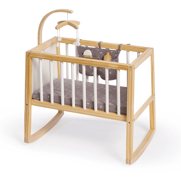 MUSTERKIND® Puppenwiege Viola Weiß/natur/grau 3 MUSTERKIND® Puppenwiege Viola Weiß/natur/grau