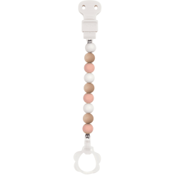 Nattou Schnullerkette Rosa-weiss-beige