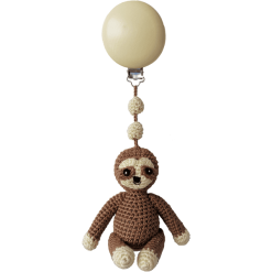 NatureZoo Of Denmark Gehäkelte Kinderwagenanhänger - Faultier, Braun