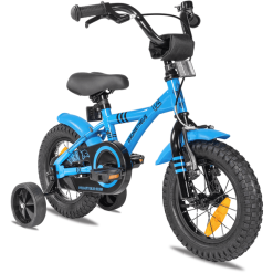 PROMETHEUS BICYCLES® BLUE HAWK Kinderfahrrad 12" In Blau & Schwarz Ab 3 Jahre Mit Stützräder