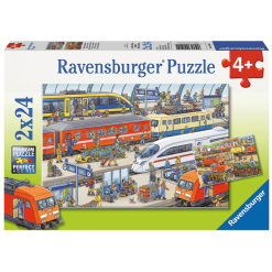 Ravensburger Puzzle - Trubel Am Bahnhof 2x24 Teile