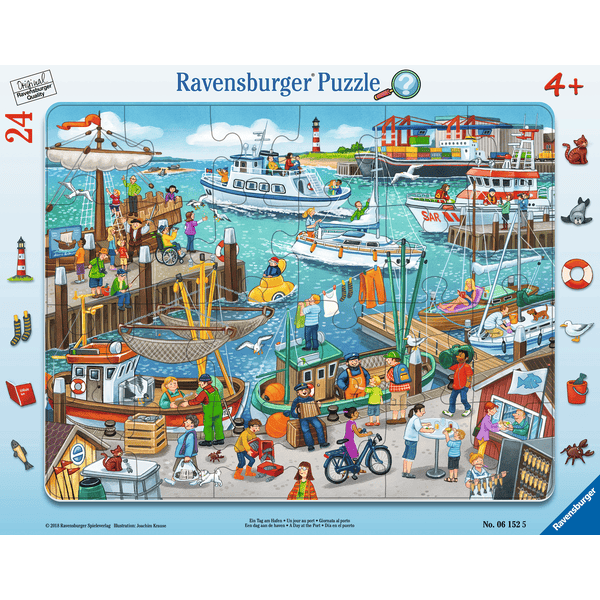 Ravensburger Rahmenpuzzle - Ein Tag Am Hafen 24 Teile 3 Ravensburger Rahmenpuzzle - Ein Tag Am Hafen 24 Teile