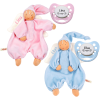 Schnullireich Geschenkset Käthe Kruse Schmusetuch Gugguli Engel Mit Namen + NIP Namensschnuller Rosa -Kinderspielzeug Geschäft schnullireich geschenkset kaethe kruse schmusetuch gugguli engel mit namen nip namensschnuller rosa a405702