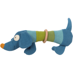 Sigikid® Strick-Greifling Hund Blau-grün