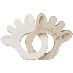 VULLI Sophie La Girafe® So'Pure Greifling Silhouette Naturkautschuk + Kautschukbaumholz