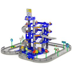 Wader Quality Toys WADER QUALITY Garage Mit 4-Ebenen Mit Straße Und Autos